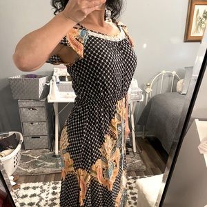 Woman’s cold shoulder maxi dress